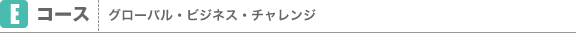 Eコース：グローバル・ビジネス・チャレンジ